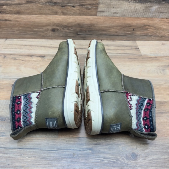 LL Bean Womens Size 7 Mountain Lodge Olive Green Ankle Snow Boots - Picture 5 of 9